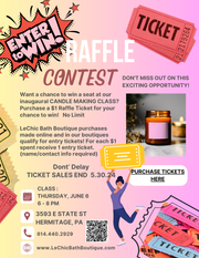 Candle Making Raffle Ticket Contest  Ticket = $1