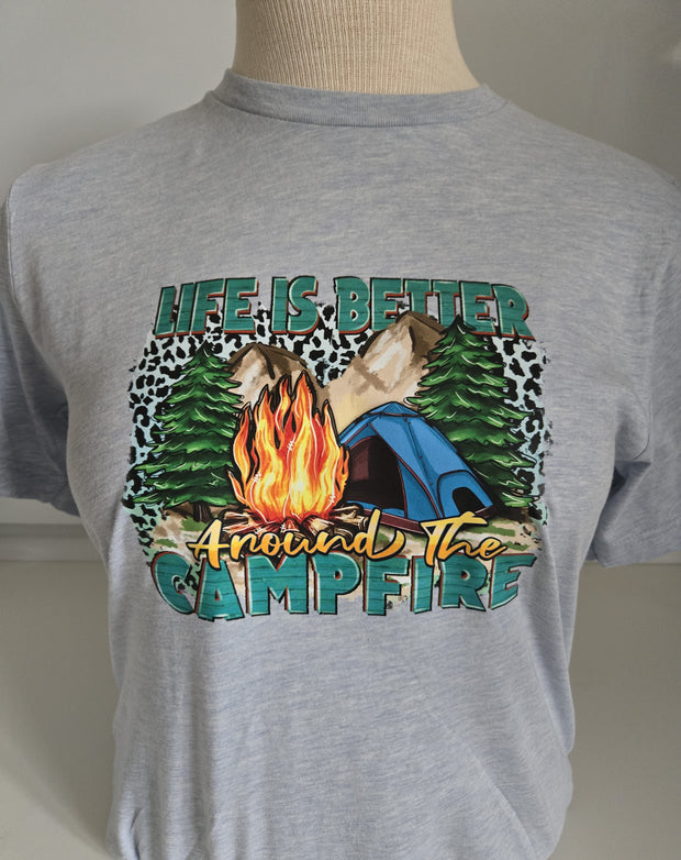 T-Shirt Camping - Life is Better Around the Campfire tee tshirt Medium