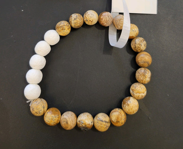 Bracelet - single bracelet with lava essential oil rock beads
