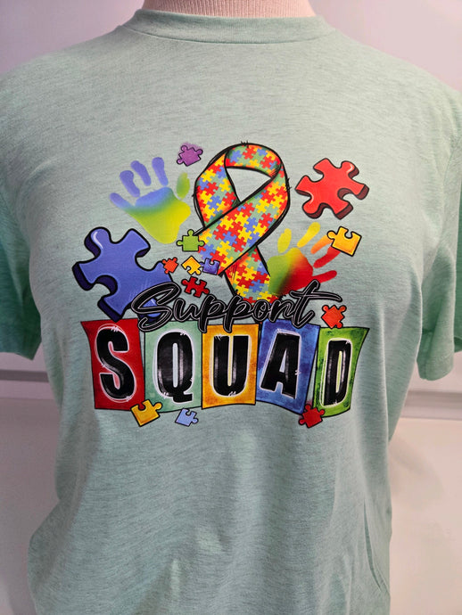 T-Shirt AUTISM SUPPORT SQUAD Autism awareness Large tee
