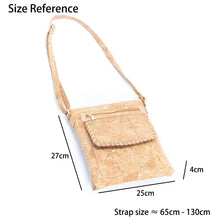 Shoulder Bag - Cork  Stitched front zipper pocket