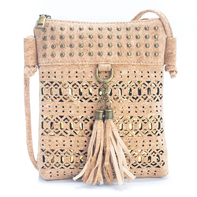 Cork - Crossbody Bag - Accented Gold with tassle