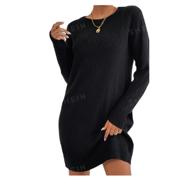 Dress Sweater Round Neck Style Black Size 8/10 Large