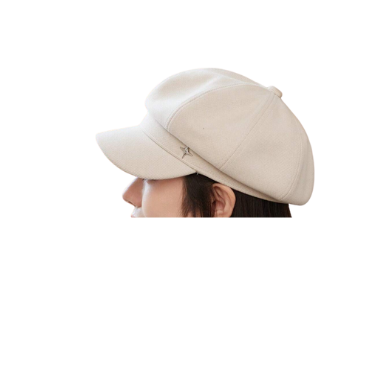 Hat Beret Duckbill Beige  one size