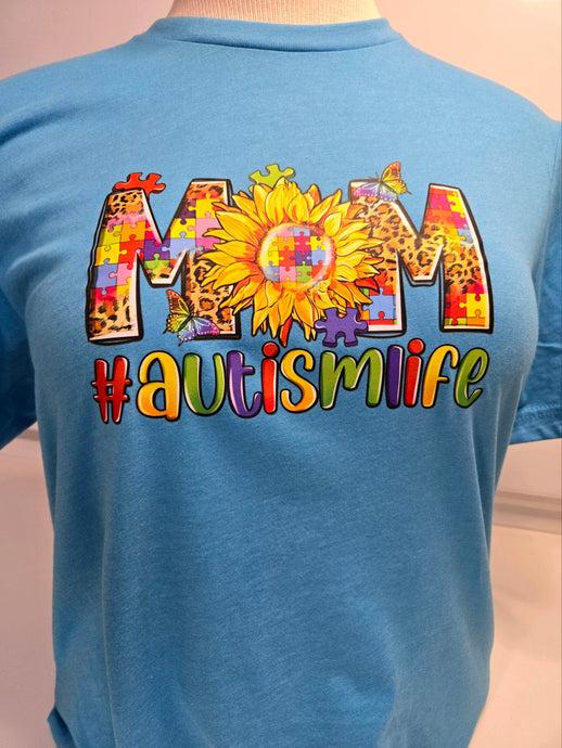 T-Shirt MOM #autismlife Autism awareness Large tee