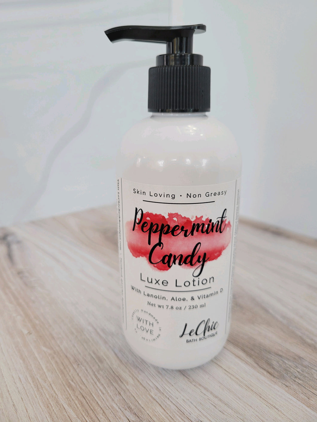 Lotion ~ PEPPERMINT CANDY scented Hand and Body Luxe Lotion with pump