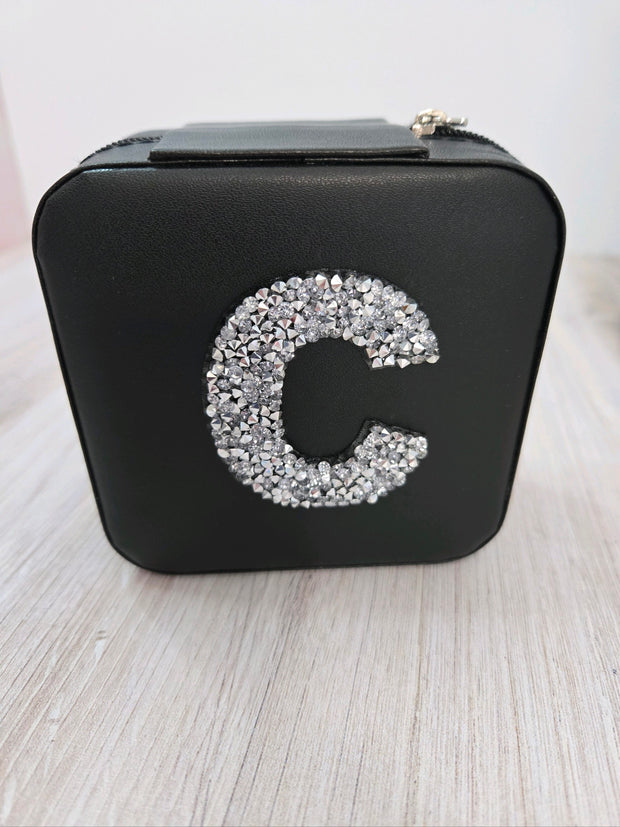 Jewelry Organizer Travel Case MINI  - Initial display on vanity  gift idea SMALL SIZE