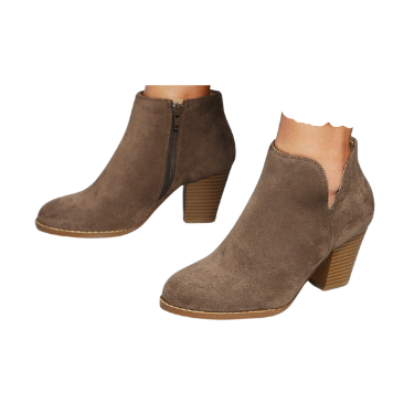 BOOTS ankle western chunky heel brown high heel