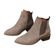 BOOTS ankle western chunky heel light brown beige