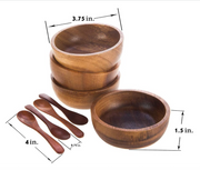 Wood Bowls ACACIA Wood with spoon