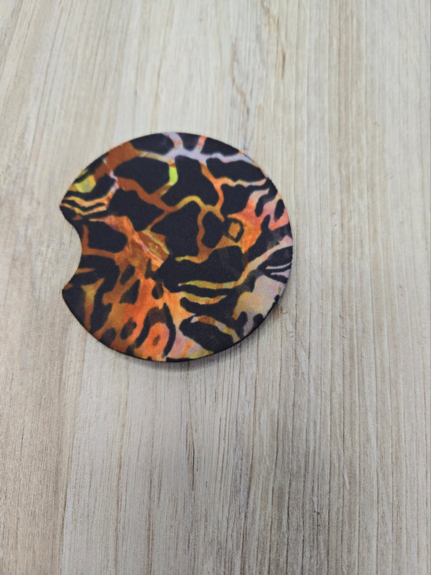 Coaster -  Colorful animal print Car Cup Holder 2.75"  Round Car Accessory