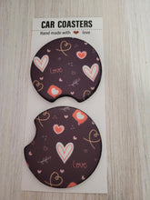 Coasters VALENTINE'S Designs Car Cup Holder 2.75"  Round Double pk Car Accessory