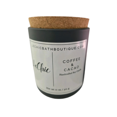 Candle Large Wooden Wick Soy Candle ~ Coffee & Cacao