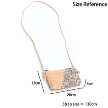 Crossbody Bag Mini - CORK Slant design 3 zippers