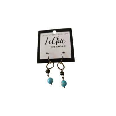 Earrings Turquoise beaded with hook ear wires