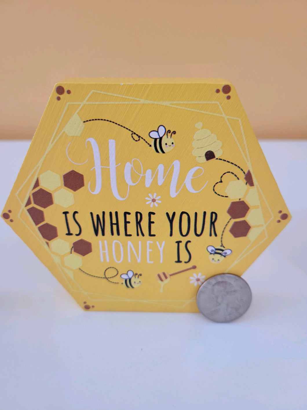 Home Decor - Honey Bee Wood Sign - plaque