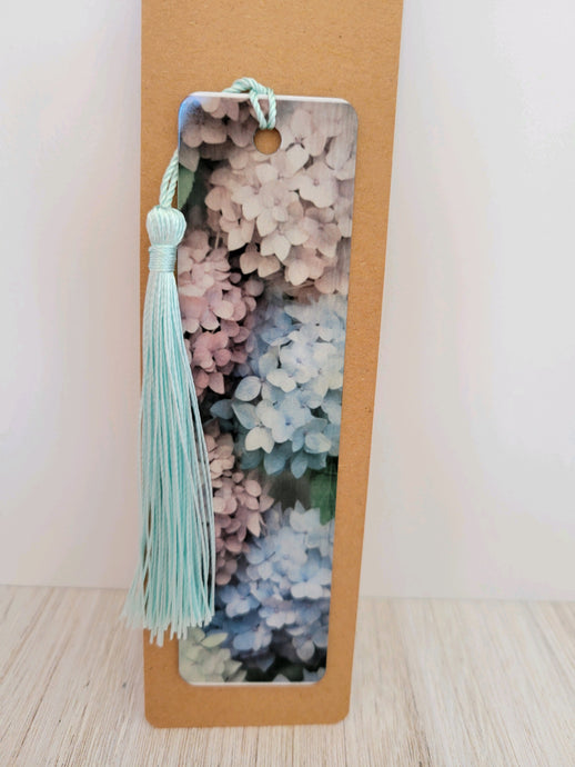 Floral Hydrangea Bookmark with tassel colorful Flowers