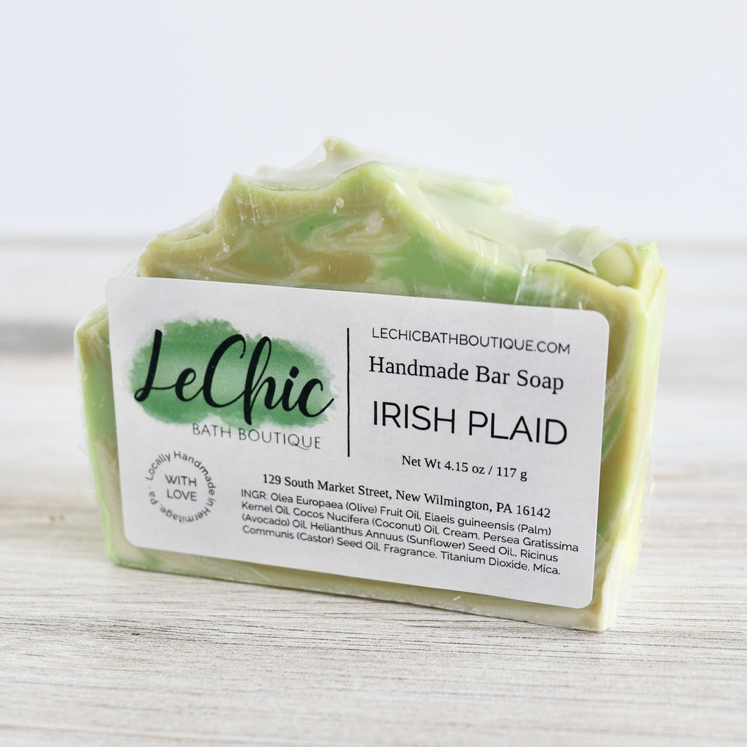 Bar Soap ~  Irish Plaid Handmade soap