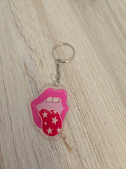 Keychain Cute Fun Pink Key ring friendship gifts girls acrylic