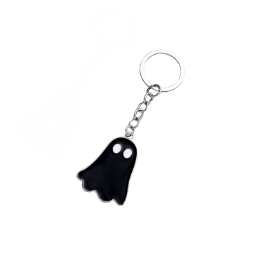 Keychain - HALLOWEEN GHOST Gift  Black White