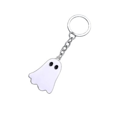 Keychain - HALLOWEEN GHOST Gift  Black White