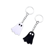 Keychain - HALLOWEEN GHOST Gift  Black White