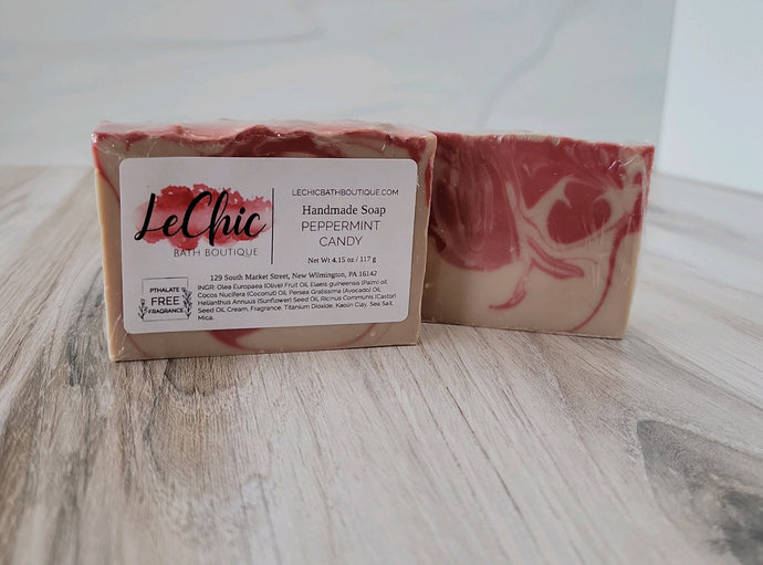 Soap ~ PEPPERMINT CANDY scented Bar soap handmade