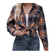 Shirt plaid flannel Orange FALL WEATHER