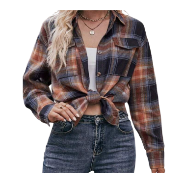 Shirt plaid flannel Orange FALL WEATHER