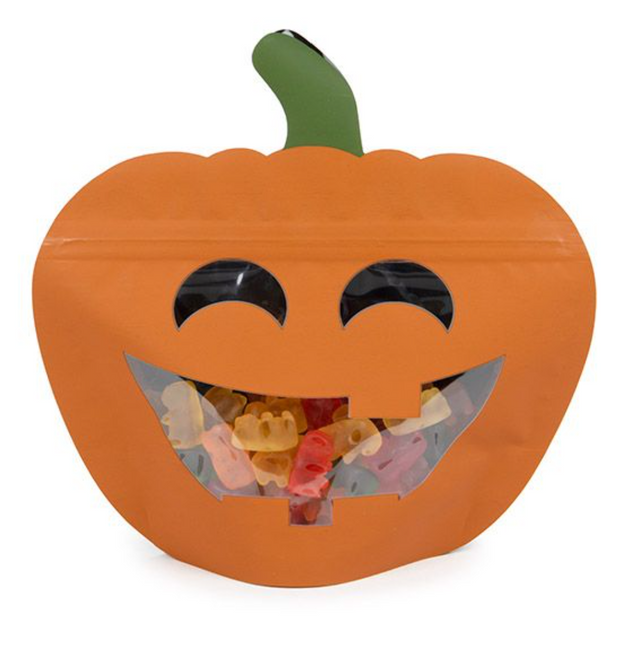 Gift Bag - HALLOWEEN SKELETON PUMPKIN JACK-O-LANTERN food safe pouch~ Add your own goodies ~ unfilled Holiday