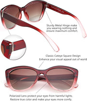 Sunglasses - Polarized RED cat eye