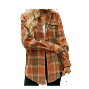 Shirt plaid flannel Orange FALL WEATHER