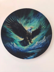 Eagle flying Coaster Colorful multi color Coffee Cup Holder 4"  Round or Square beverage mug drink coaster