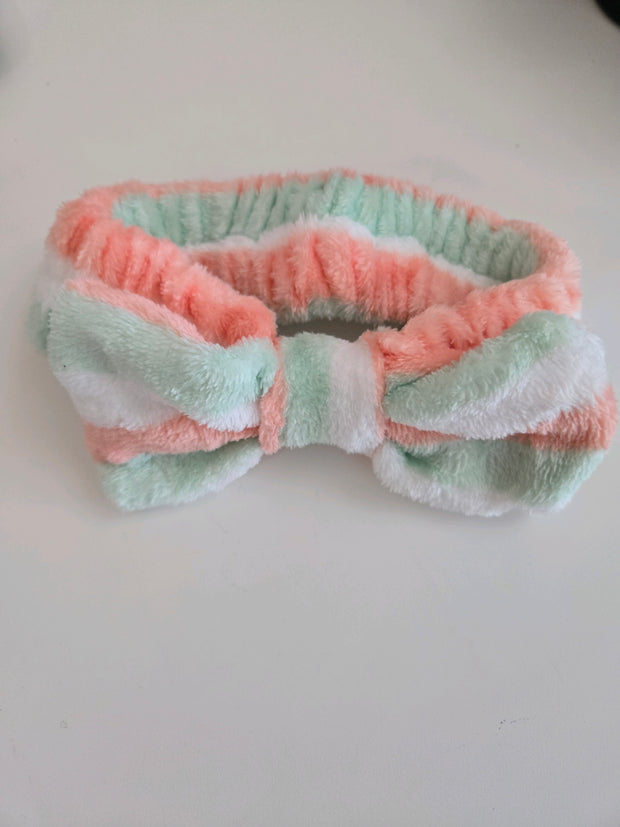 Headband Spa bow hair wrap terry cloth