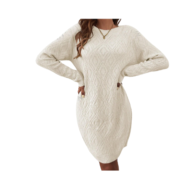 Dress Sweater Round Neck Style OFF WHITE IVORY