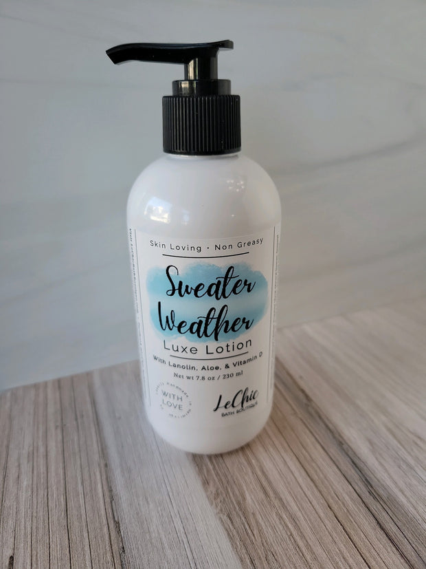 Lotion ~ SWEATER WEATHER scented hand and body LUXE Lotion moisturizer pump