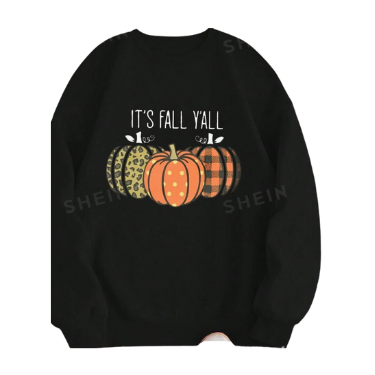 Sweatshirt FALL It's Fall Y'All  Black long sleeve