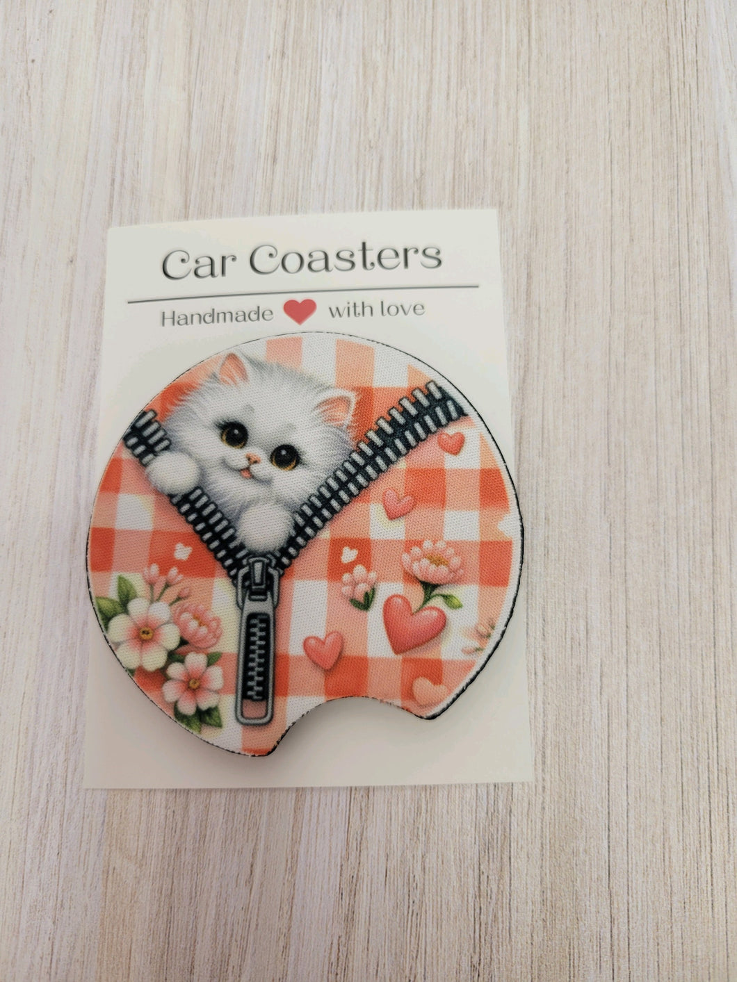 Coasters VALENTINE'S KITTY Kitten Car Cup Holder 2.75