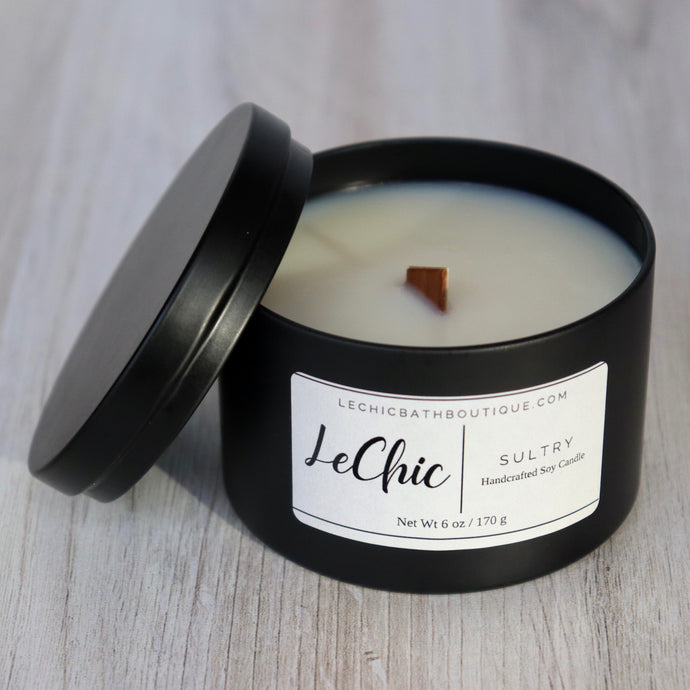 Black Tin Soy Candle ~ Sultry