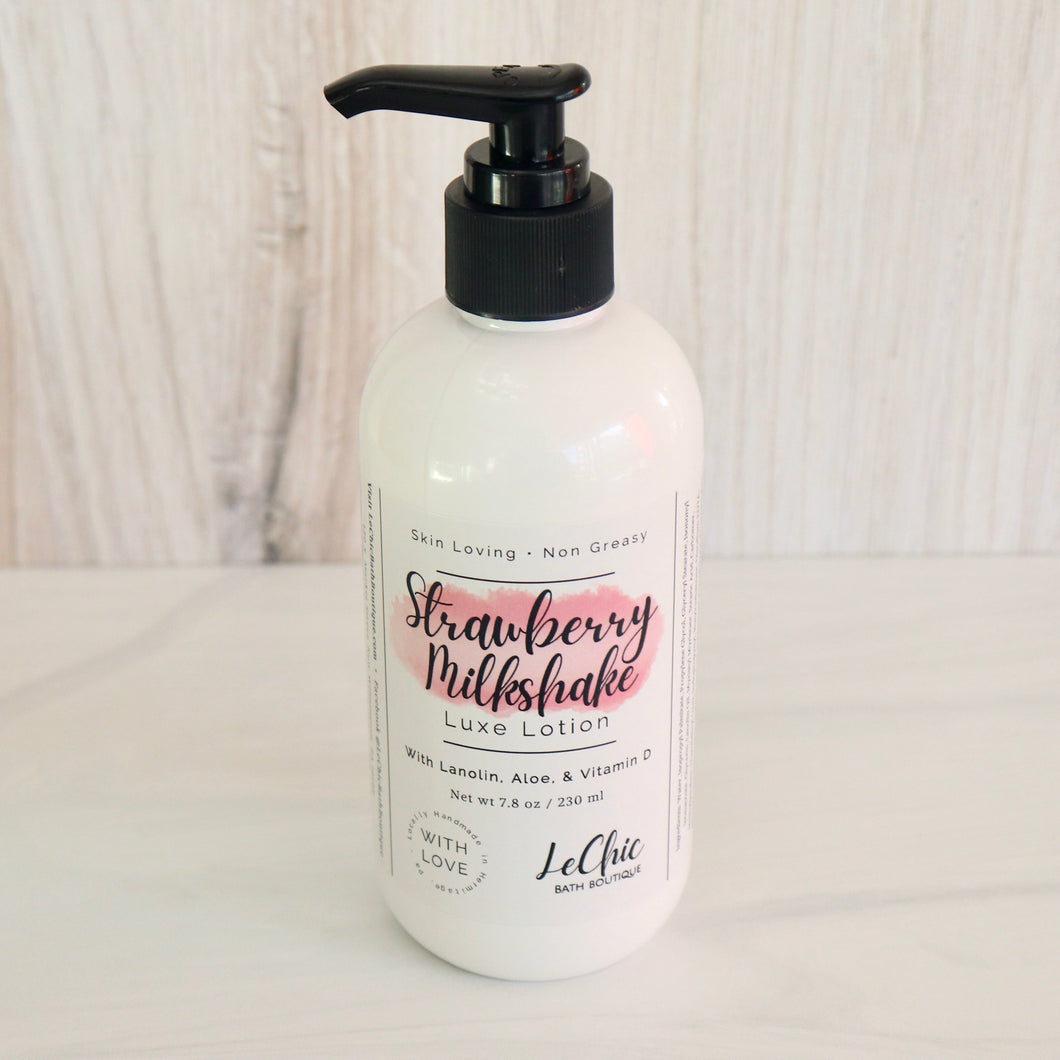 analysere lide polet Lotion Hand and Body Pump Luxe ~ Strawberry Milkshake – LeChic Bath Boutique