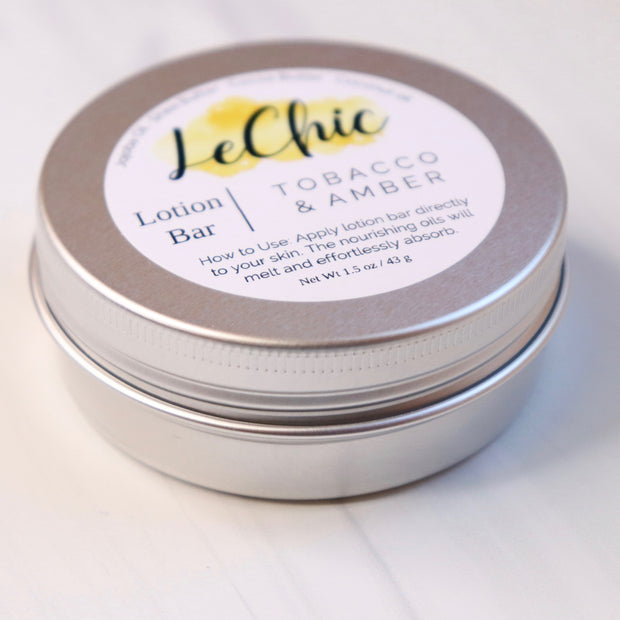 Lotion Bar ~ Tobacco & Amber scented solid lotion moisturizer bar
