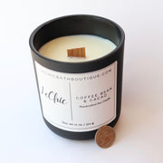 Candle Large Wooden Wick Soy Candle ~ Coffee & Cacao