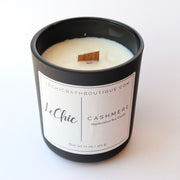 Large Wooden Wick Soy Candle ~ Cashmere