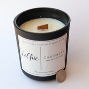 Large Wooden Wick Soy Candle ~ Cashmere