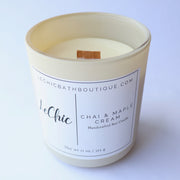 CANDLE Large Wooden Wick Soy Candle ~ Chai & Maple Cream