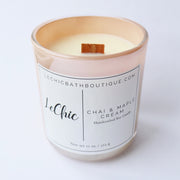 CANDLE Large Wooden Wick Soy Candle ~ Chai & Maple Cream